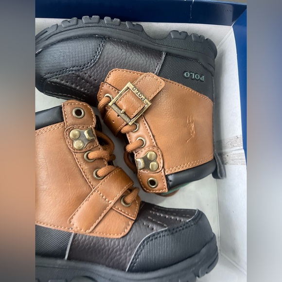 Polo by Ralph Lauren Boys Sz 7 Tan/Chocolate Colbey Boots - Picture 2 of 8